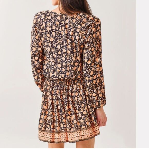 Faherty Reva Long Sleeve Mini Dress Floral S - Picture 6 of 8
